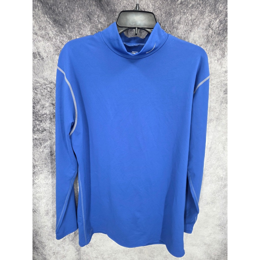 Nike Pro Shirt Mens 3XL Blue Mockneck Compression Gymwear Running Athleisure